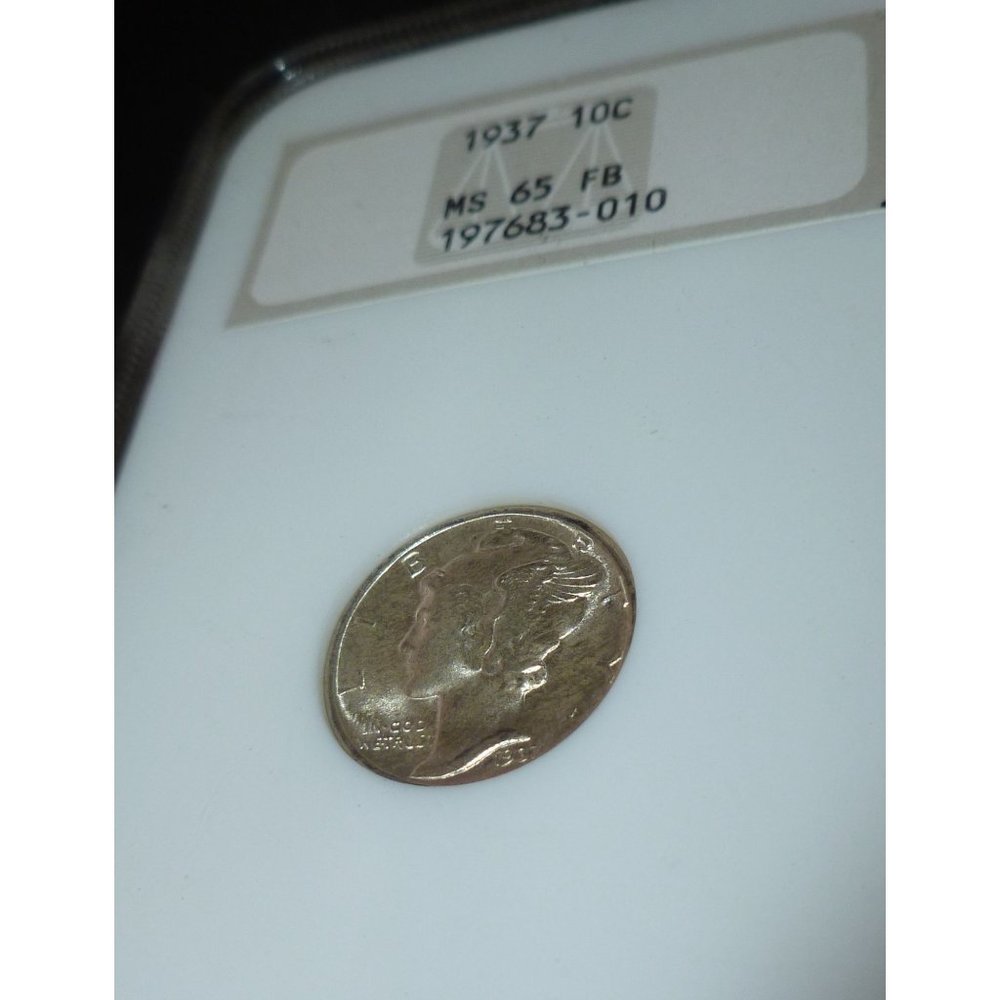 1937 10c  Mercury Dime  MS 65 FB NGC